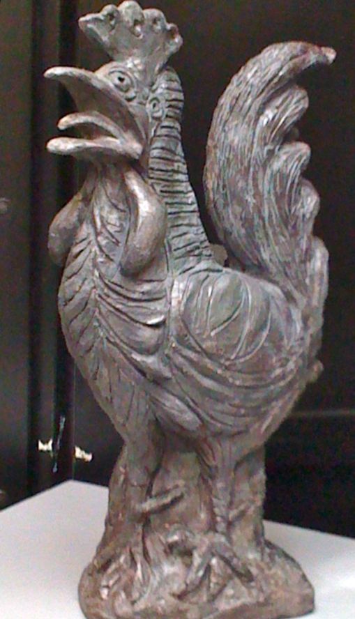 Gaulois-Sculpture-Terre cuite patinée bronze-Pièce unique-cm