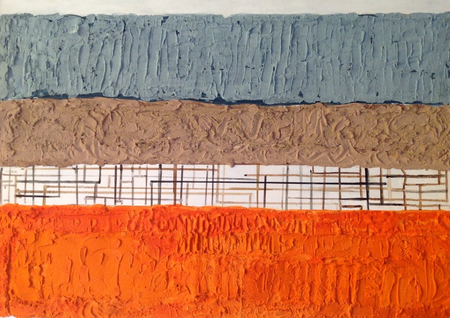 Vision–70/100–techniques mixtes sur toile-fait main