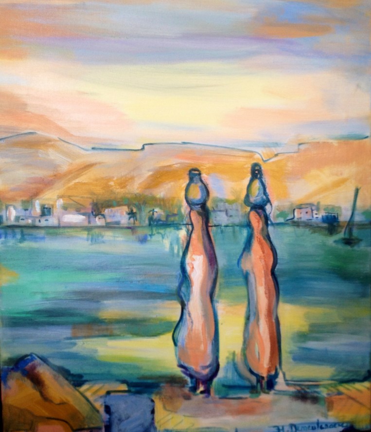 EEgypte 1-Peinture-Acrylique sur toile-65cm/54cm