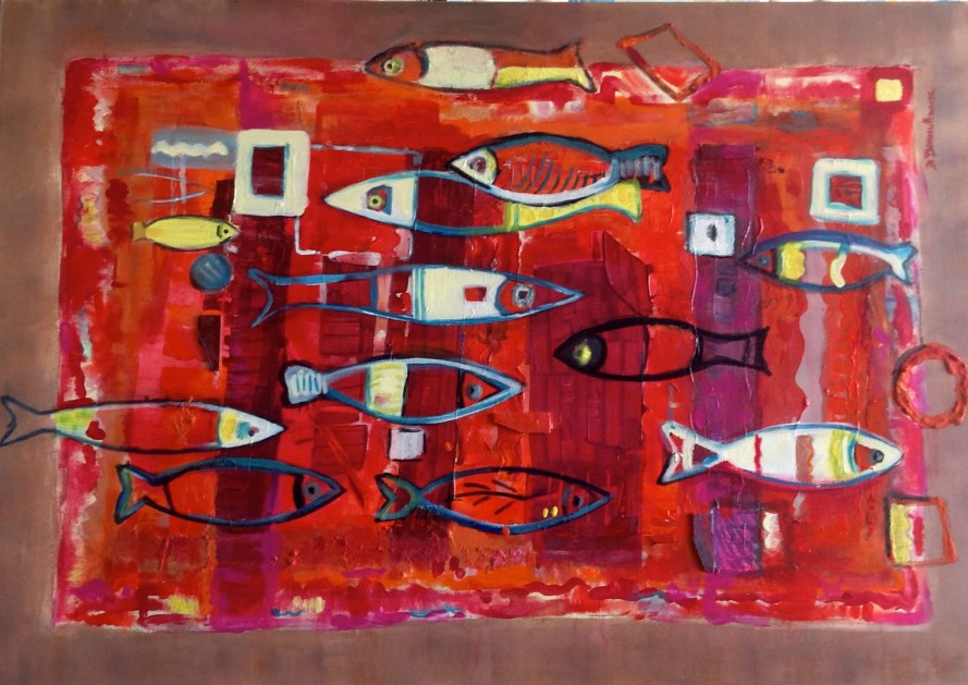 Aquatique2-Peinture-techniques mixtes-couleurs lumineuses