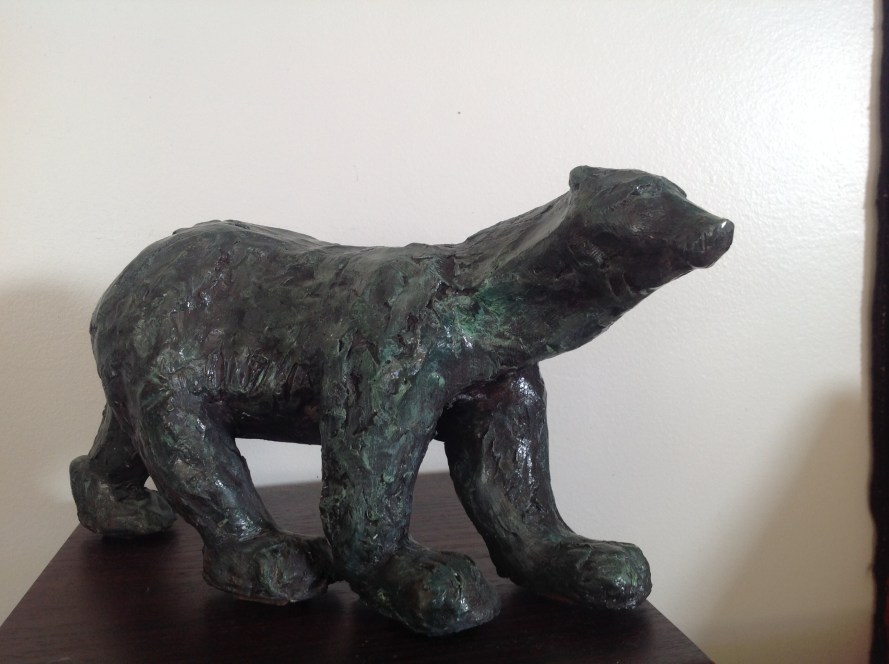 Ours-Sculpture-Terre cuite patinée bronze-Pièce unique