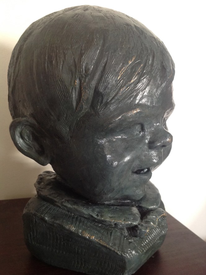 Louise-Sculpture-Terre cuite patinée bronze-Pièce unique