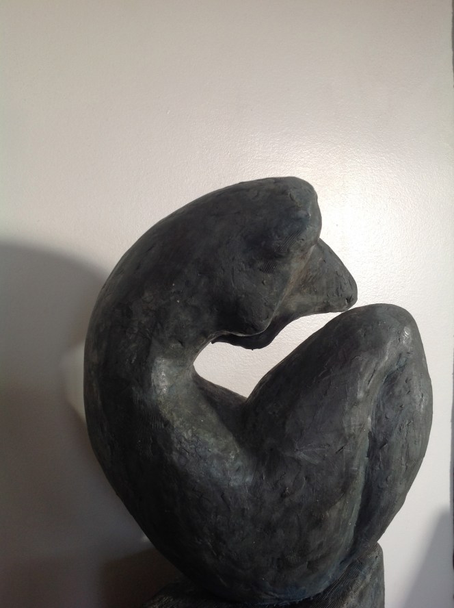 Volute-Sculpture-Terre cuite patinée bronze-Pièce unique-H37/L20/P22cm