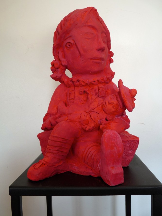 POUPEE-45-25-TERRE CUITE PATINEE-PIECE UNIQUE