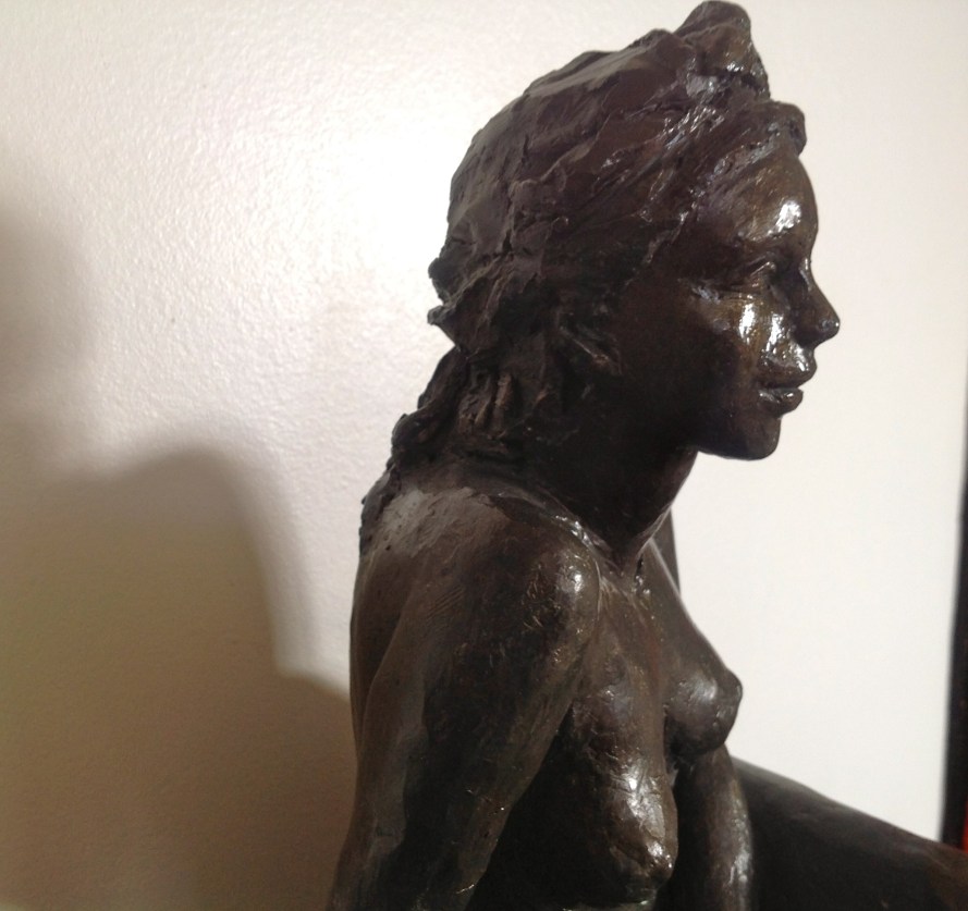 Tamara-Sculpture-Terre cuite patinée bronze-Pièce unique-H28/L17/P36cm-Fait main-Oeuvre unique-