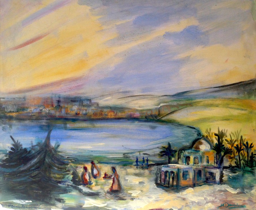 Liban-Peinture-Techniques mixtes-Fait main-Oeuvre unique-65cm/54cm