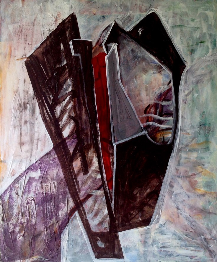 Symphonie 3-Peinture-Techniques mixtes-Fait main-Oeuvre unique-65cm/54cm